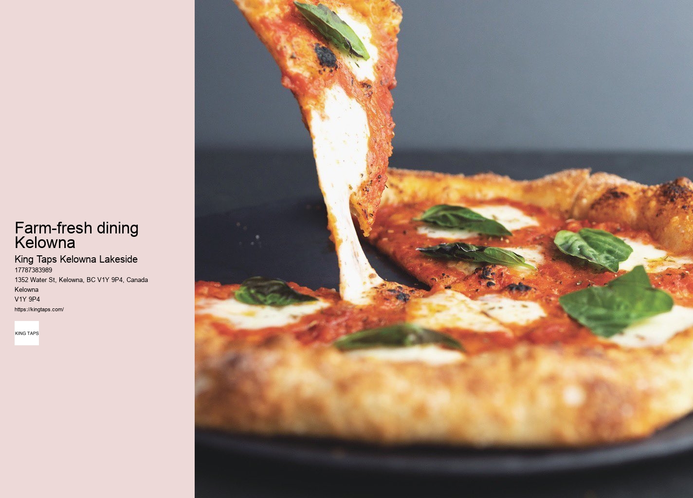Lakeside dining with pasta specialties Kelowna